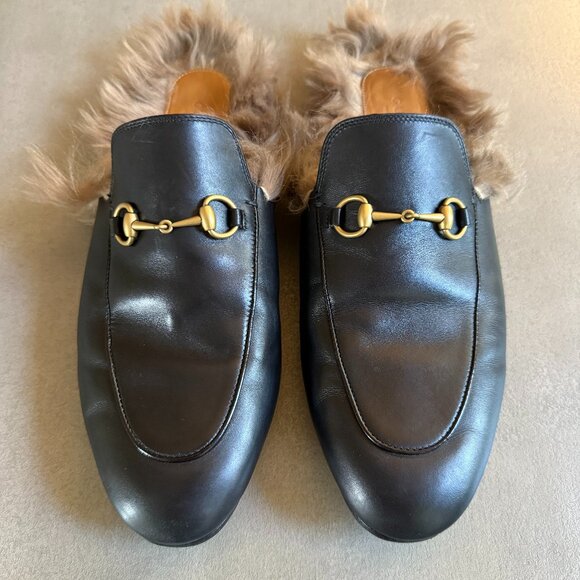 Gucci Princeton Fur Mules - Picture 1 of 6